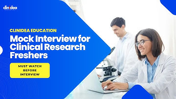 Clinical Research Mock Interview | Real HR Questions & Best Answers for Freshers (ClinideaEducation)