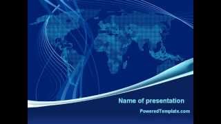 Map Of Earth In Blue PowerPoint Template by PoweredTemplate.com