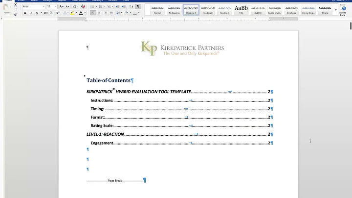 Video 3:  Inserting a Table of Contents in Word