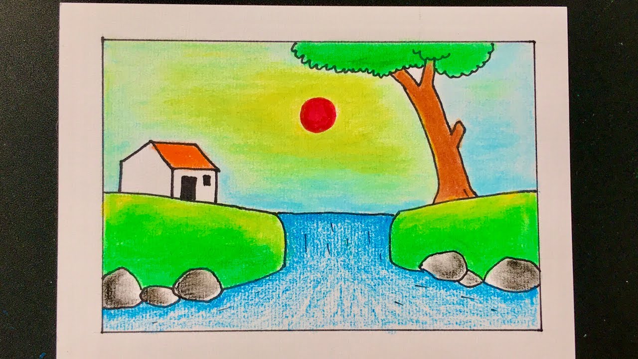 Hướng dẫn vẽ tranh phong cảnh đơn giản mà đẹp | How to draw simple scenery  mới nhất 2022 - Vẽ.vn