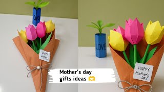 Best Handmade Gift For Mothers Day Easy Paper Craft Ideadiy Paper Tulip Flower Bouquet Tutorial