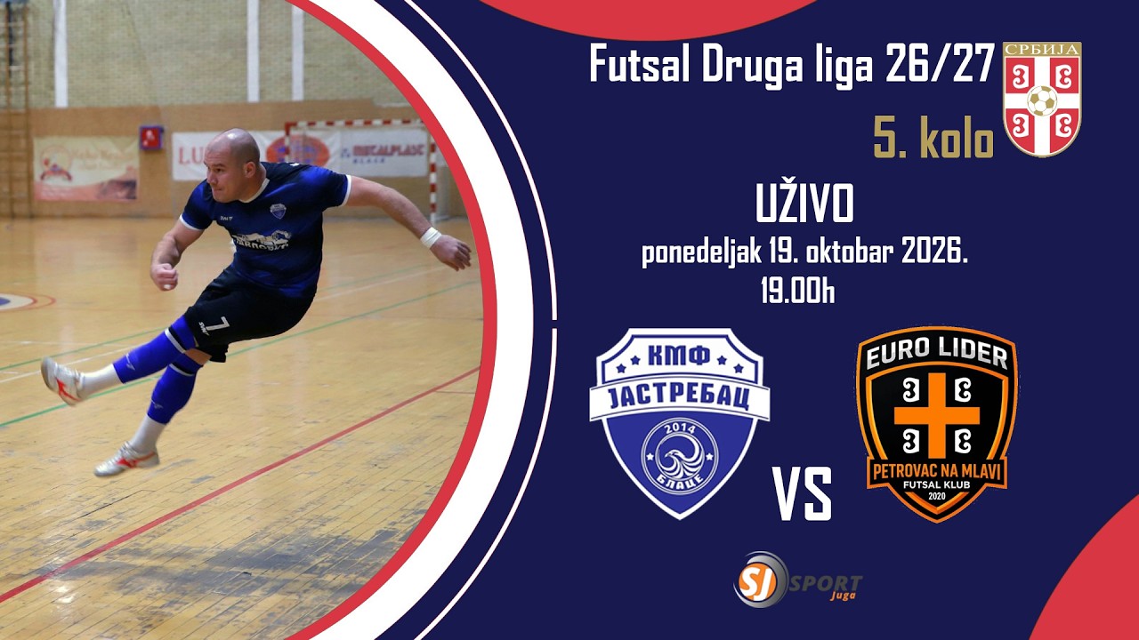 Futsal Druga liga 26/27, 5. kolo, KMF Jastrebac - SU Euro Lider