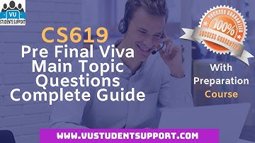 VU CS619 Final Project Pre Final Viva Questions || Complete Guide