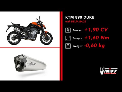TERMINALE MIVV DELTA RACE ACCIAIO INOX KTM DUKE 890 2020-2024 Guarda il Video