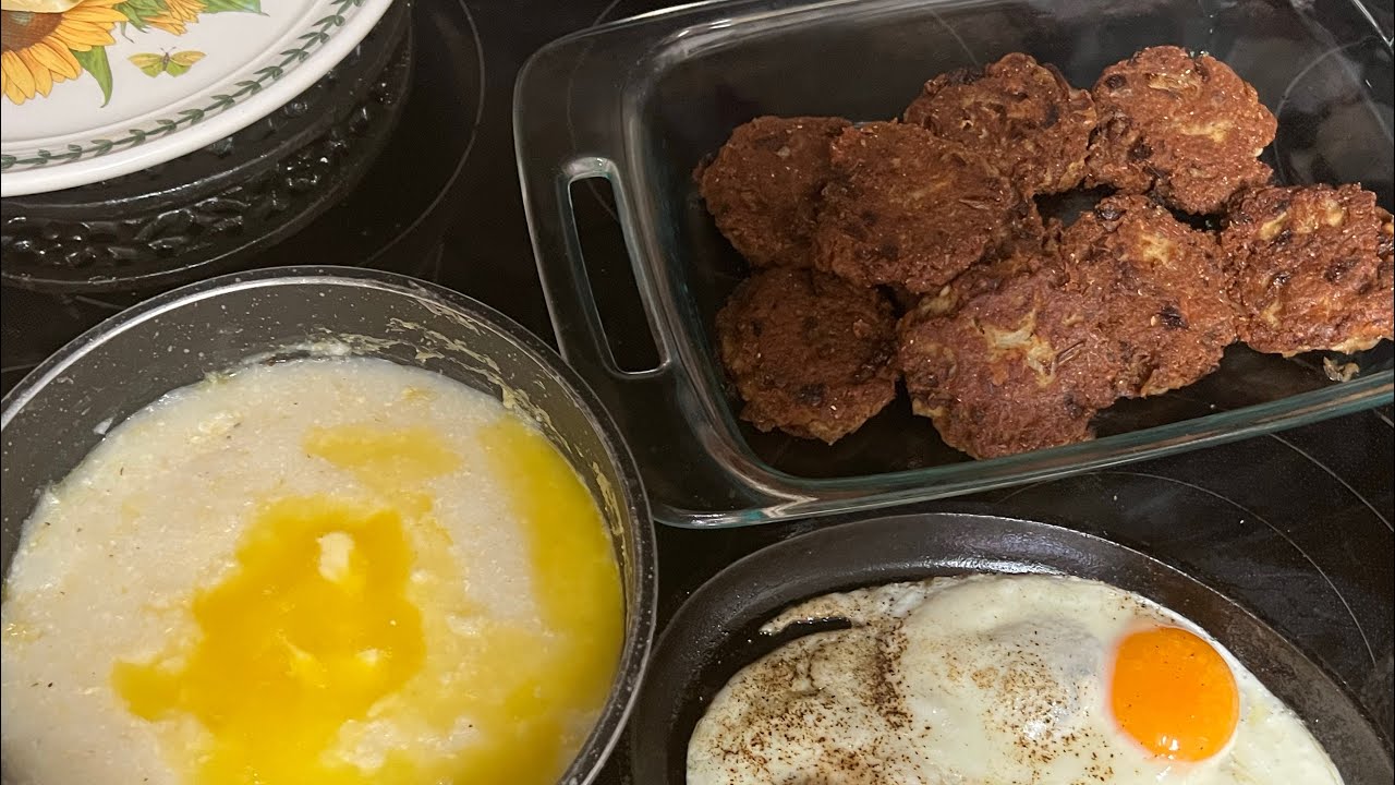 Salmon Patties, Grits and Eggs! YouTube