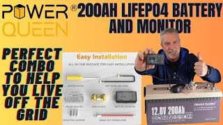 Power Queen 200AH battery and Monitor.  An outstanding combo for off-grid living.