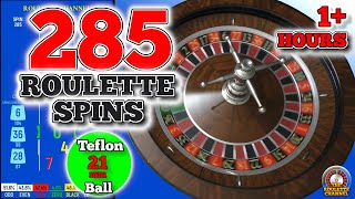 Day 6: 285 Roulette Spins - Teflon Ball 21mm - French Style Roulette Wheel - Blue Scoreboard