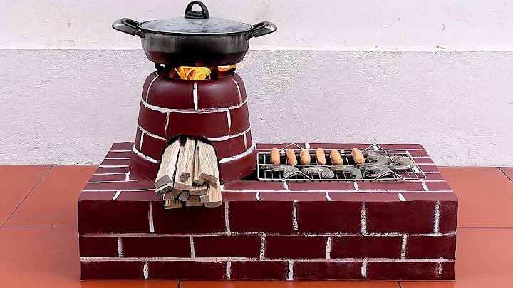 How to make a beautiful 2-in-1 wood stove from red brick and cement - Ideas for a wood stove