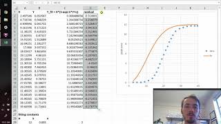 How to fit non-linear equations in excel using solver screenshot 1