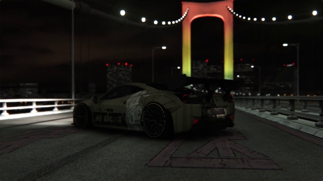 MU RACING 458 at Rainbow Bridge Tokyo [ASSETTO CORSA Cinematic] - YouTube