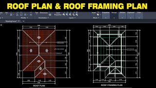 Basic Hip Roof Plan U0026 Framing Plan In Autocad