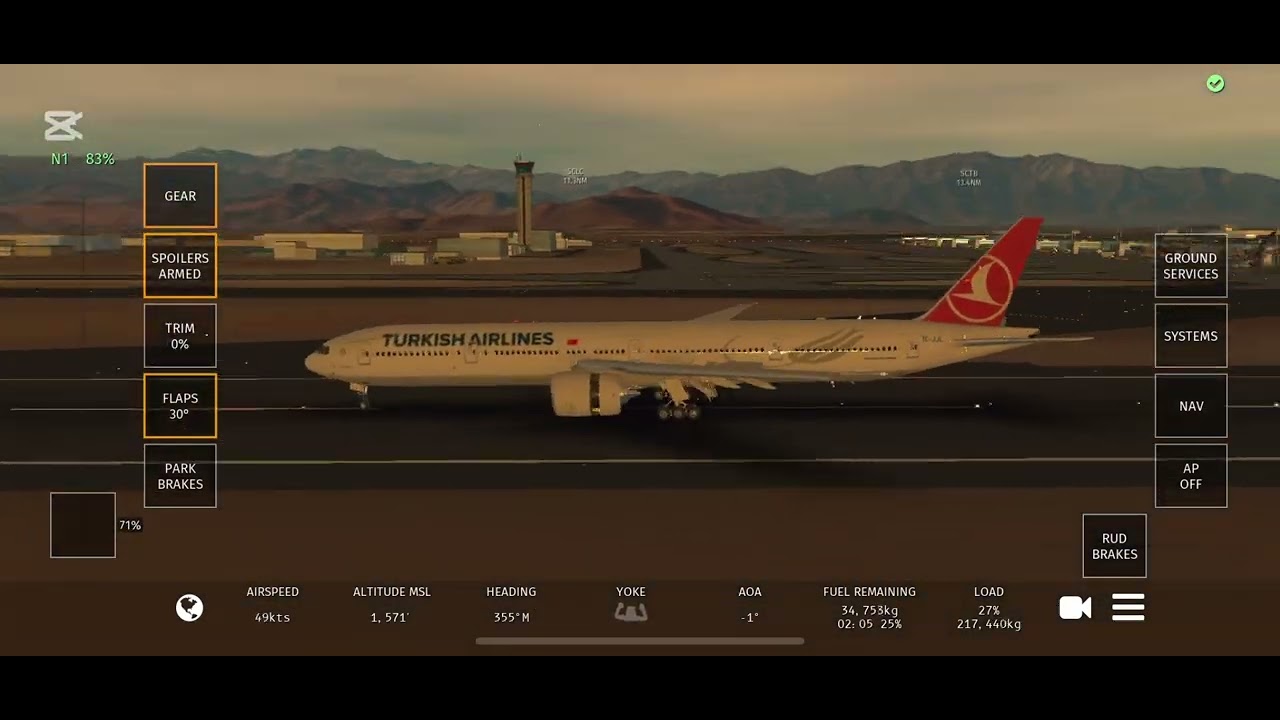 Aterrizaje de un B777-300er en el Aeropuerto de Santiago 