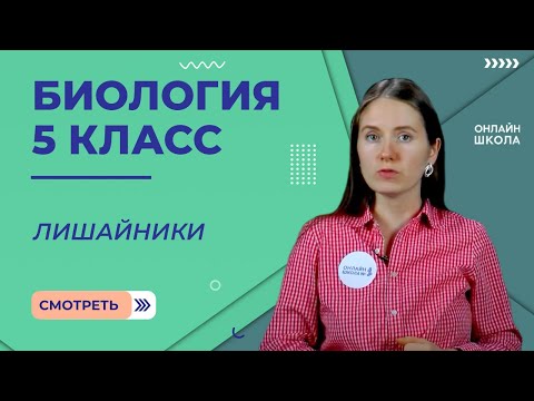 Лишайники. Видеоурок 23. Биология 5 класс