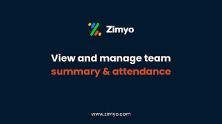 Zimyo HRMS | View and manage team summary and attendance screenshot 5