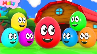 Aprender Colores y Numeros Huevos de Colores en la Granja Canciones Infantiles M