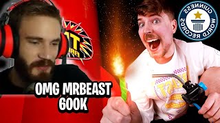 Pewdiepie reacts to Mrbeast I Bought The World's Largest Firework $600,000