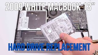 2009 White Macbook A1342 Hard Disk Drive Replacement - YouTube
