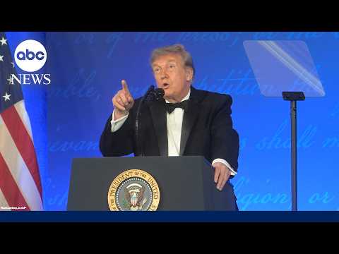 Trump speaks at rescheduled White House Correspondents' Dinner