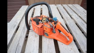 Disassembly of Husqvarna 242 G early chainsaw for spare parts Бензопила Хускварна 242 Г на запчасти