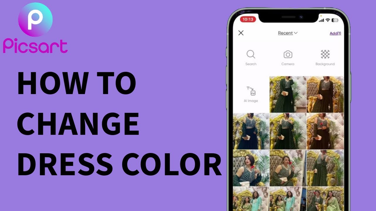 How to Change Dress Color in Picsart Mobile? Change Outfit Color in ...