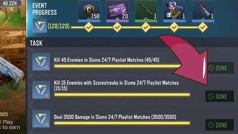 Call Of Duty Mobile Kill 15 Enemies with Scorestreaks in Slums 24/7 Playlist Matches Task Complete