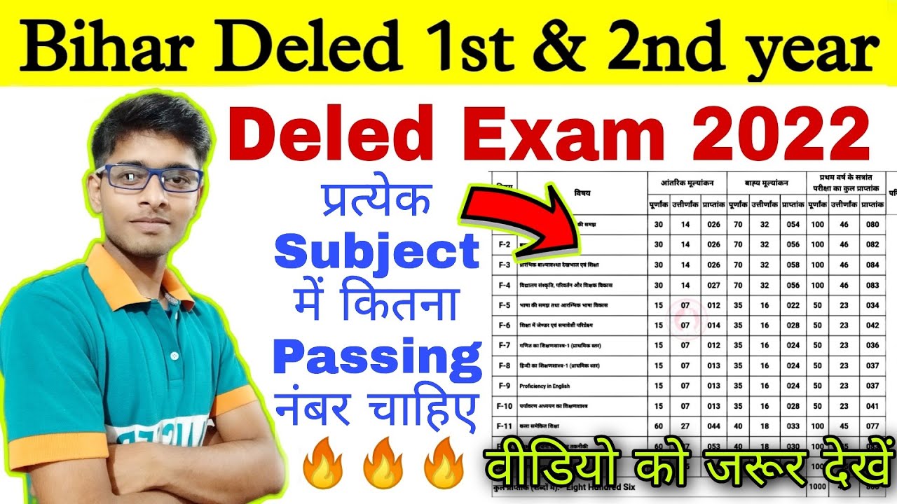 Bihar Deled 1st & 2nd year Passing marks | कितना नंबर आना चाहिए पास होने के लिए हर सब्जेक्ट में ?