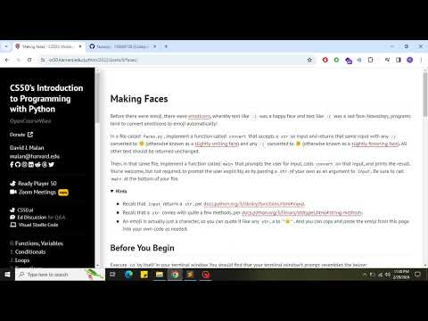 Problem Set 0 Making Faces (Solution) - CS50 Introduction to Programming with Python