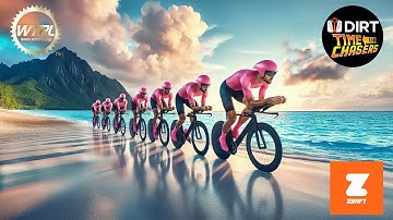 Zwift - DTC Megas TTT: WTRL Team Time Trial - Zone 22 (LATTE) on Country to Coastal in Makuri Island