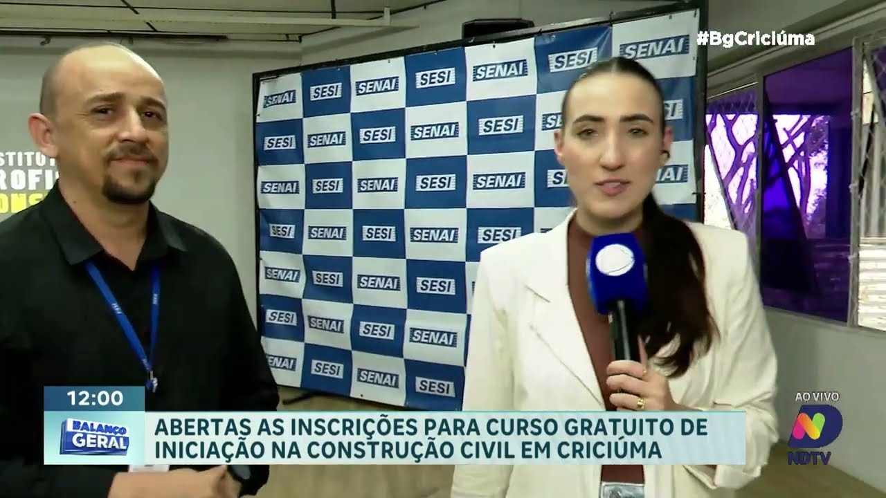 Curso gratuito de construção civil está com inscrições abertas em Criciúma