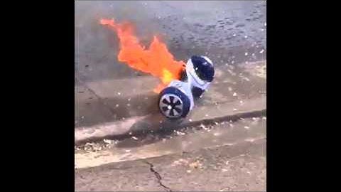 HOOVERBOARD Scooter Catches Fire (Must Have Overheated) (VIDEO)