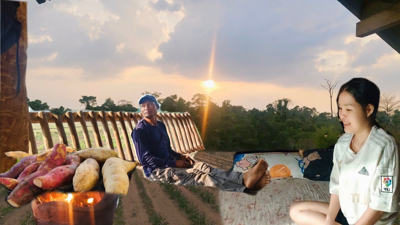 นอนห้างต้นข่อยทำระแนงกระท่อมไหม่ กับบรรยากาศฝนตก 28/02/69