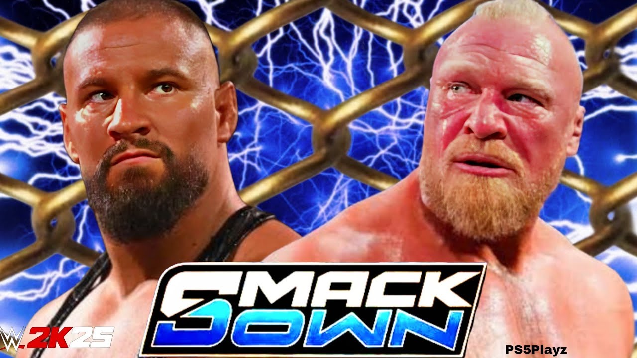 Brock Lesnar vs Bron Breakker Wwe Smack Down 19 Feb 2026 Steel Cage WWE2k25 - PS5 4K Game Play