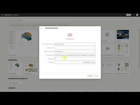 Create OCI Connection In Oracle Analytics