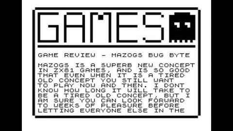 ZX81 Game Review - Mazogs
