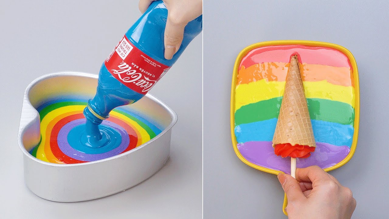 Fancy Rainbow HEART Cake Decorating Tutorial | Beautiful Cake And ...