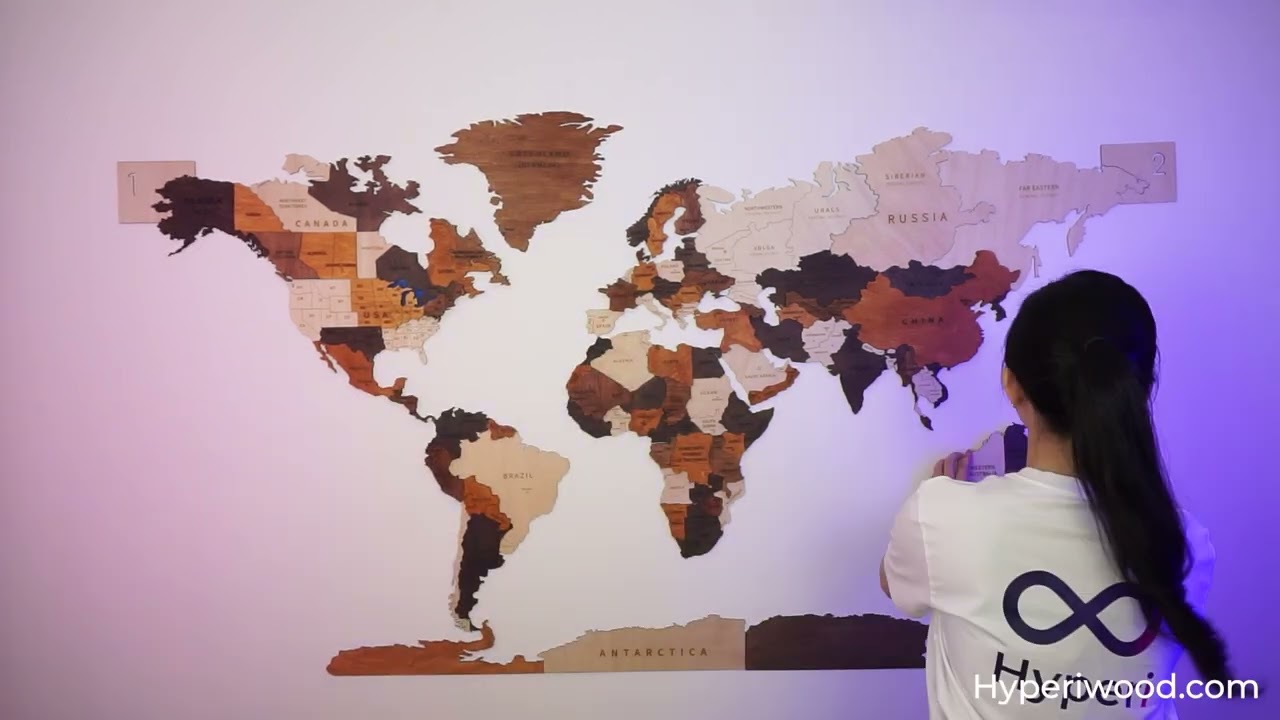 HYPERI 3D Wooden Map of the World for Wall, Office Decor, Countries Push  Pins Included, Mapa Mundi Para Pared Para Marcar Viajes, Mapa Del Mundo –  Yaxa Colombia