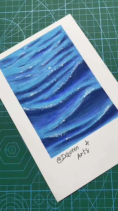 How to draw sea water using Oil Pastel 🌊 #art #drawing #drawingtutorial #howtodraw #dqueenarts