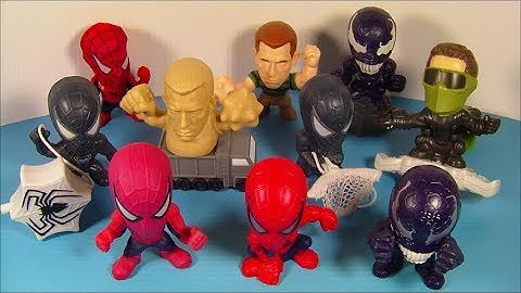 2007 SPIDER-MAN 3 SET VAN 10 BURGER KING FAST FOOD COLLECTORS FILM FIGUREN VIDEO REVIEW