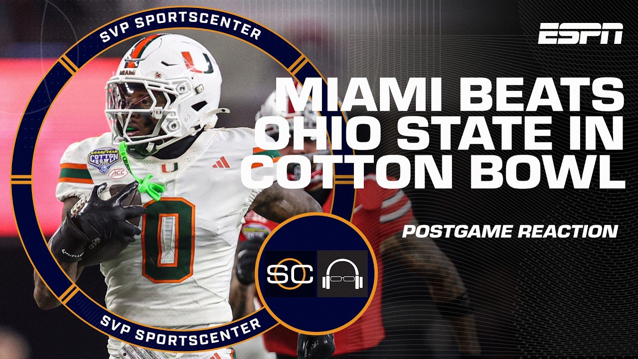 Miami vs. Ohio State Reaction 🏈 The Hurricanes win Cotton Bowl to ...