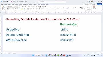 Underline, Double Underline Shortcut Key In MS Word