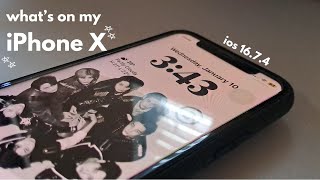 what's on my iphone x 2024 ⋆｡°✩ (ios 16, skz homescreen, apps)