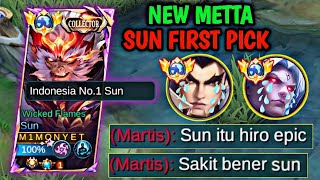 SAATNYA METTA SUN FIRST PICK 🔥 BUILD SUN DAMAGE | MOBILE LEGENDS