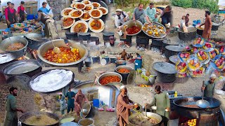 Delicious Afghanistan marriage ceremony | Afghanistan village food | Cooking Kabuli Pulao in wedding