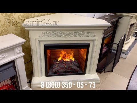 Электрокамин Leticia Corner 26 WT с очагом 3D Leeds 26 RealFlame