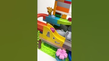 Elephant Family Coaster ASMR Duplo Marble Run #funbuildingblocks #asmr #toys