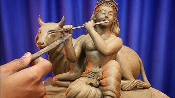 Lord Krishna murti making | mitti se murti banana | clay art