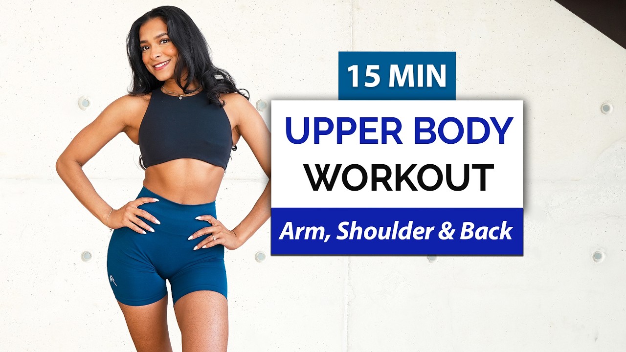 15 MIN BEGINNER UPPER BODY WORKOUT | Toned Arms, Shoulders & Back (No ...