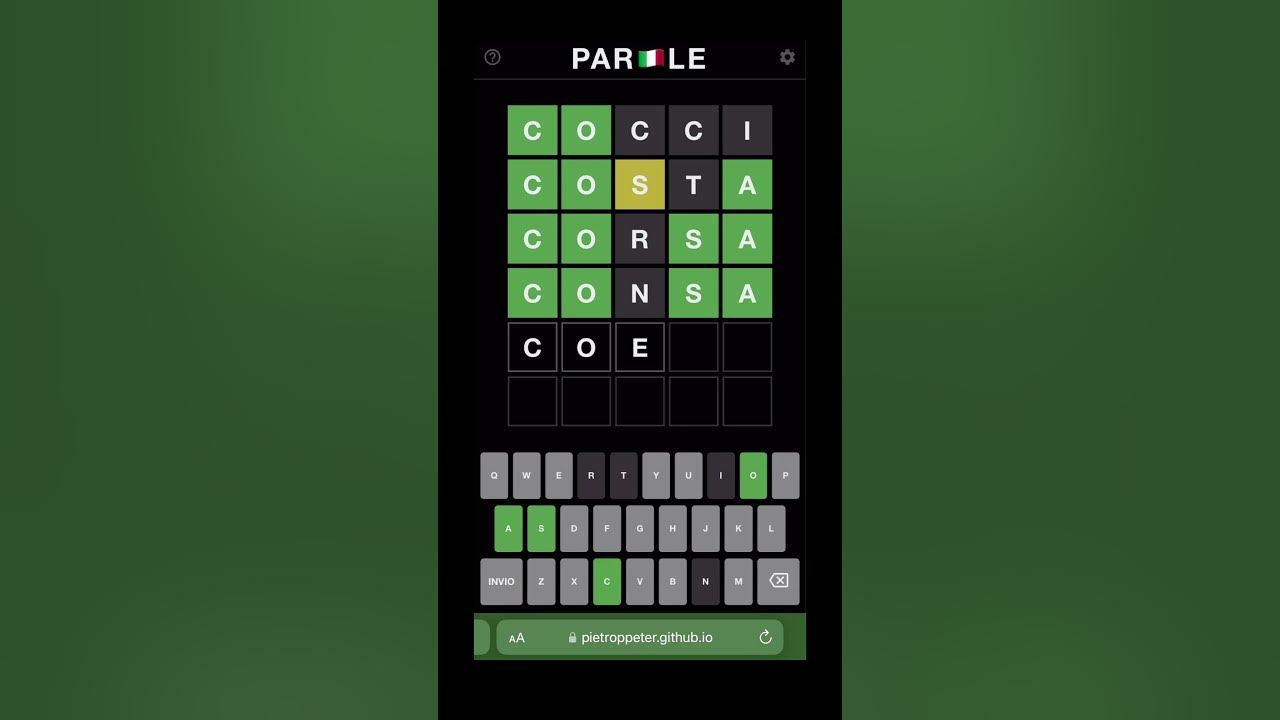 Parle italian wordle feb 3 2023 youtube