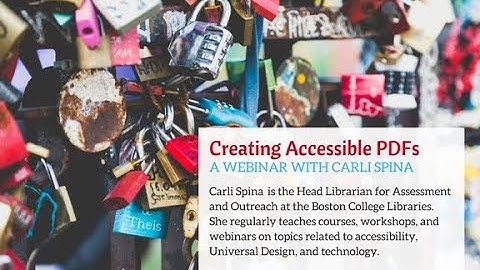 LPC Webinar: Creating Accessible PDFs