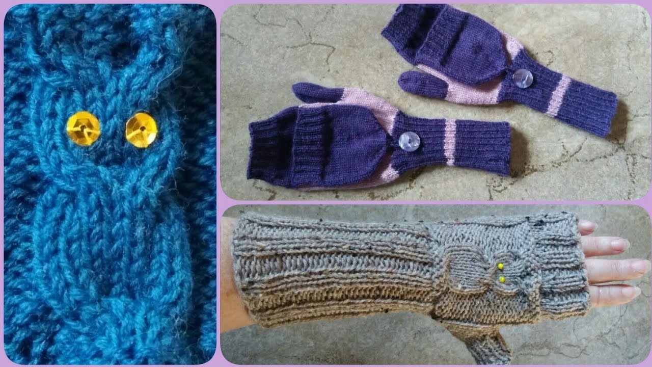 Armstulpen mit Eulen - Motiv,  Armstulpen, Marktfrauen-Handschuhe  *Julebuergerfee